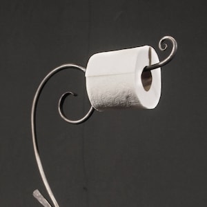 Elegant Free Standing Toilet Paper Holder - Hand forged - made in USA