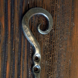Wall Mounted Hook. Hand Forged by a Blacksmith - made in USA