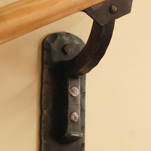 Hammered Steel Railing Bracket - Heavy Hammer Texture