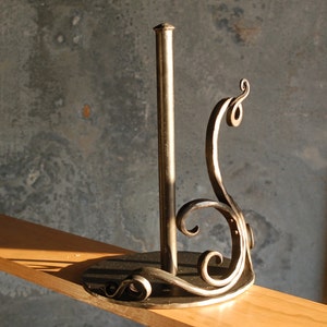 Ornate Paper Towel Holder Hand Forged by a Blacksmith Freestanding, Countertop image 1