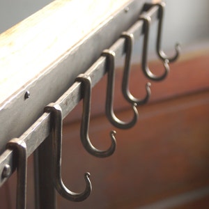 7 Hook Iron Pot Rack, Metal Pot Rack, Coat Rack. Hand Forged by a Blacksmith Also Works as a Coat Rack image 1