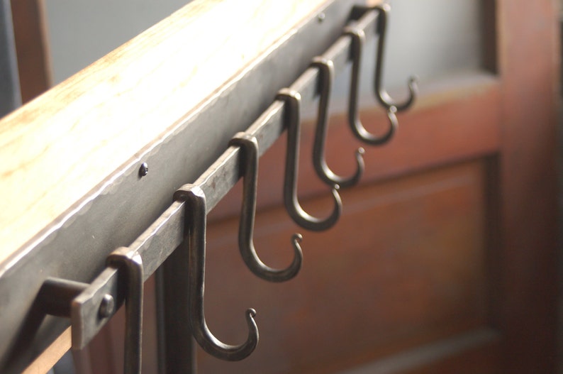 7 Hook Iron Pot Rack, Metal Pot Rack, Coat Rack. Hand Forged by a Blacksmith Also Works as a Coat Rack image 1