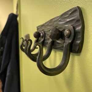 Forged Key Rack or Coat Rack With Heavy Texture - Made in USA - Etsy