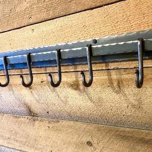 7 Hook Iron Coat Rack or Pot Rack. Hand Forged by a Blacksmith - made in USA