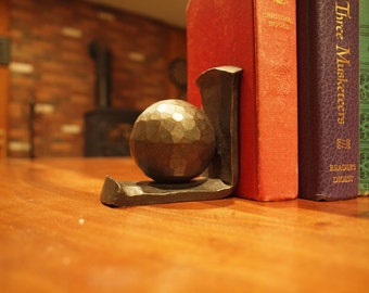 Pair of Forged Steel Ball Bookends