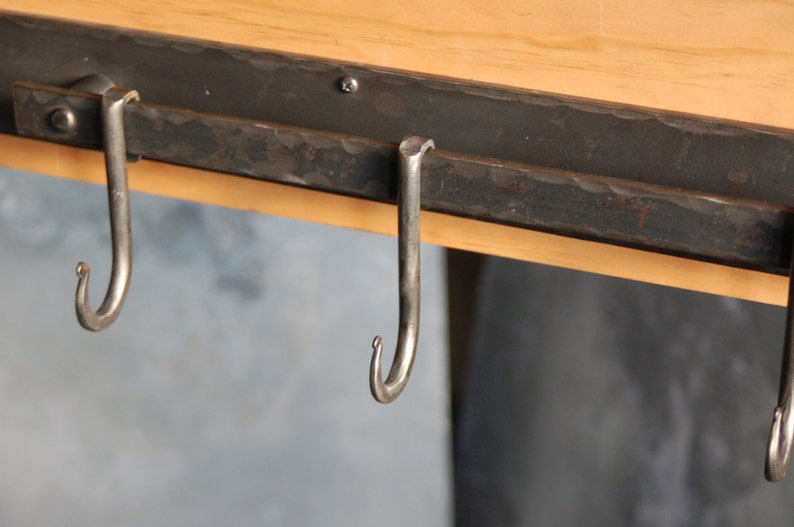 7 Hook Iron Pot Rack, Metal Pot Rack, Coat Rack. Hand Forged by a Blacksmith Also Works as a Coat Rack image 3