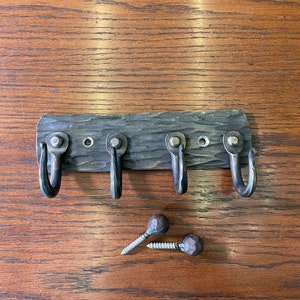Forged Key Rack or Coat Rack With Heavy Texture - Made in USA - Etsy