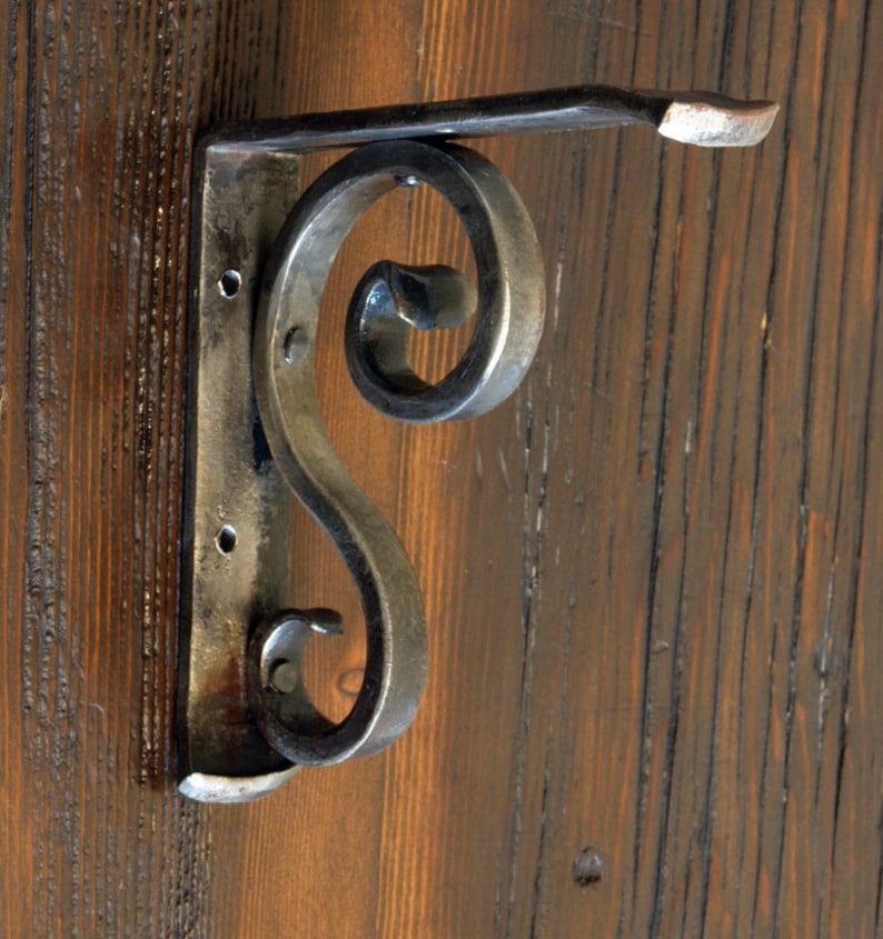 Wall Shelf Bracket Forged by a Blacksmith Traditional Style 01 image 1