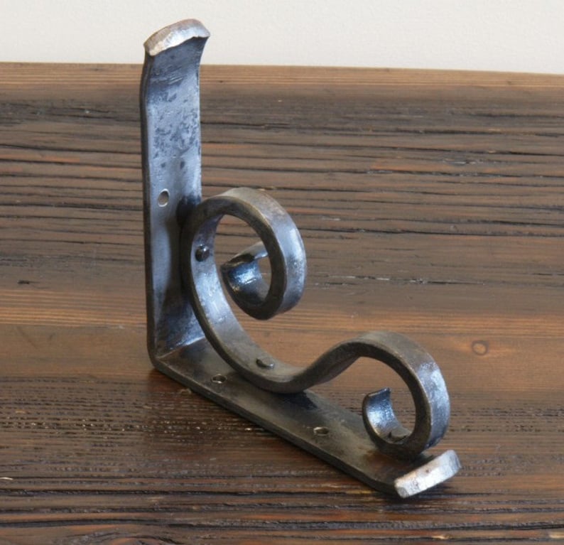 Wall Shelf Bracket Forged by a Blacksmith Traditional Style 01 image 2
