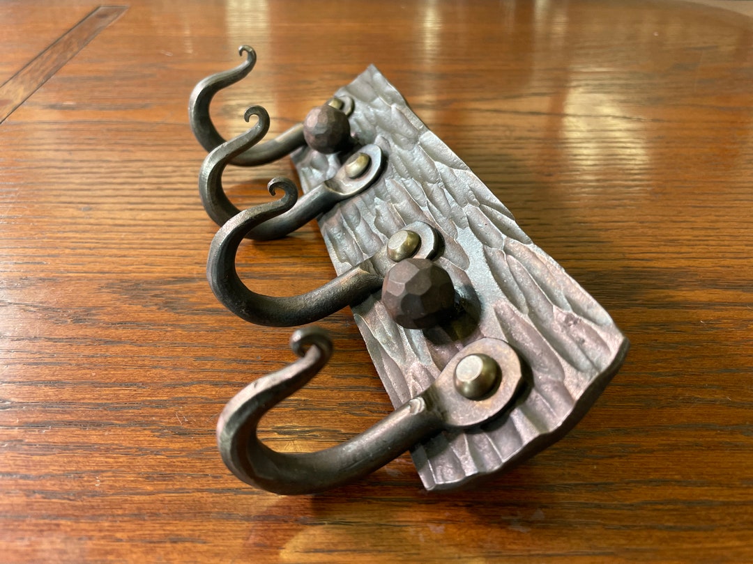Forged Key Rack or Coat Rack With Heavy Texture - Made in USA - Etsy