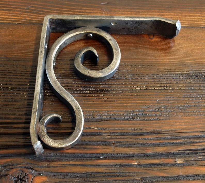 Wall Shelf Bracket Forged by a Blacksmith Traditional Style 01 image 4