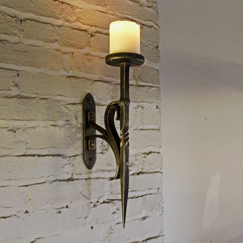 Hand Candle Sconce Blacksmith Iron Sconce Etsy