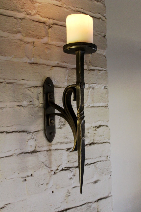Hand Forged Candle Sconce, Blacksmith Forged, Iron Sconce, Decorative Candle  Sconce, Goth Sconce 