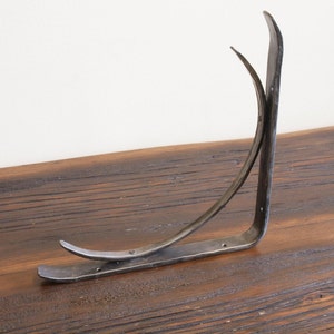 Hand Forged Metal Shelf Bracket, Crescent Design Style 04 image 3