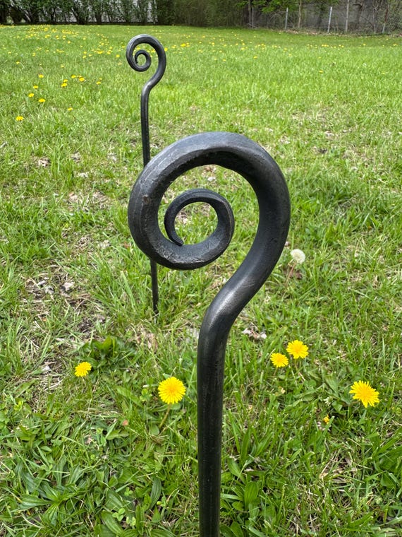 Garden Stake, garden hose guide - hand forged by blacksmith - made in USA