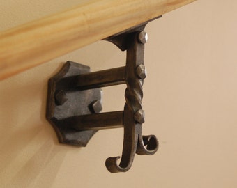 Wall Mounted Handrail or Banister Bracket - Forged by a Blacksmith