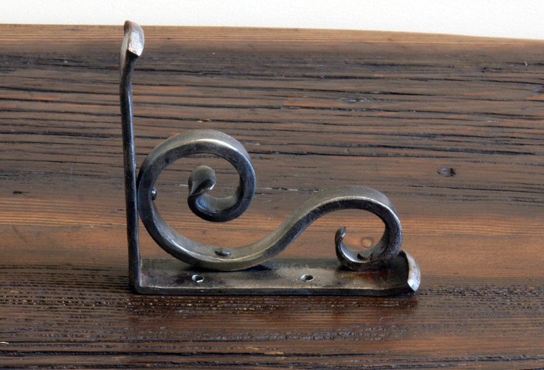 Wall Shelf Bracket Forged by a Blacksmith Traditional Style 01 image 3