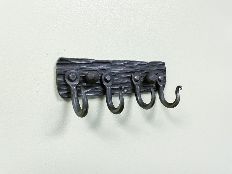 Welded Key Rack Forged Key Rack or Coat Rack With Heavy Texture - Made in USA - Etsy