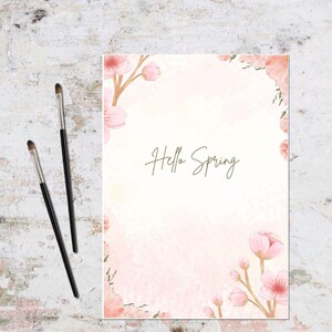 Tarjeta digital de "Hola Primavera" / Descarga instantánea / Tarjeta de felicitación de primavera / Tarjeta virtual de sol / Tarjeta de verano imprimible