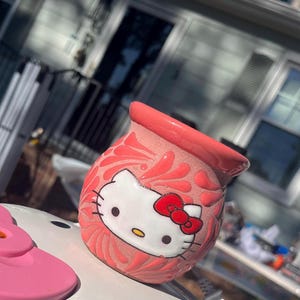 Hand Painted Ceramic HK Coffee Cup from Mexico Hello Kitty