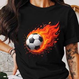 Flaming Soccer Ball T Shirt - Etsy