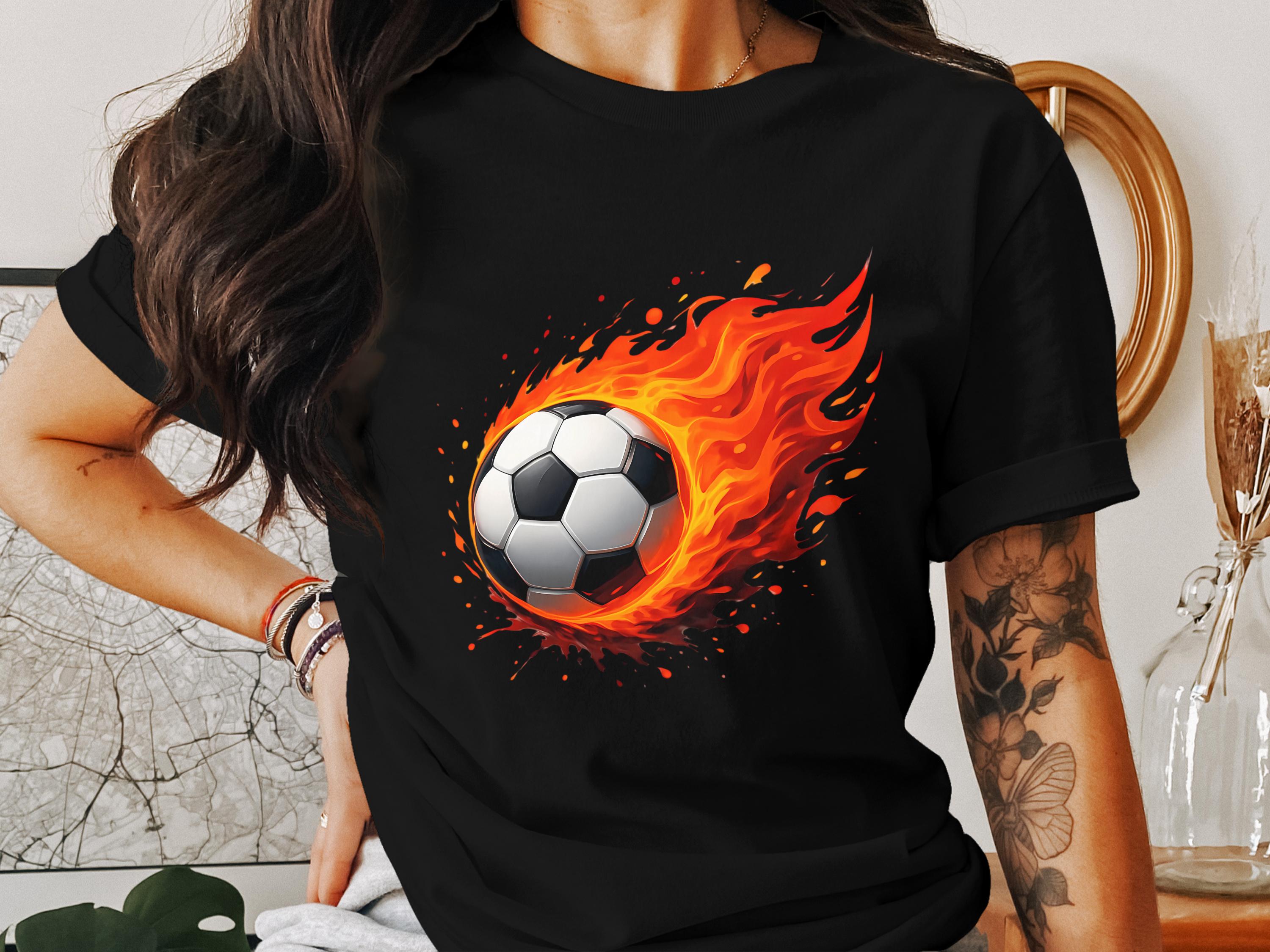 ウェア bott Flame Soccer Shirt Flaming Soccer Ball T Shirt - Etsy