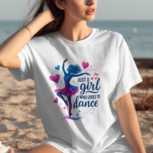 Just a Girl Who Loves to Dance PNG, Galaxy Ballet Girl Sublimation, Cute Dancing Girl Clipart, Dance Lover Shirt Design
