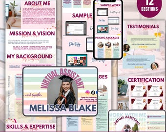 Editable Canva Website Template for Virtual Assistants | VA Portfolio Site