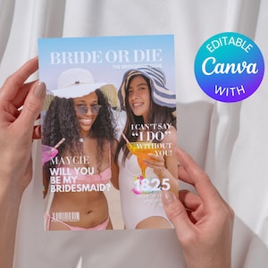 Modelo de proposta para madrinha e madrinha, editável no Canva, download digital, revista, madrinha, você quer ser minha madrinha para impressão?