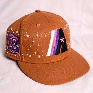 Supernova Stars Pearl Fitted Hat | Custom Hat Embellishments