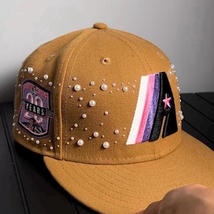 Supernova Pearl Fitted Hat | Custom Hat Embellishments