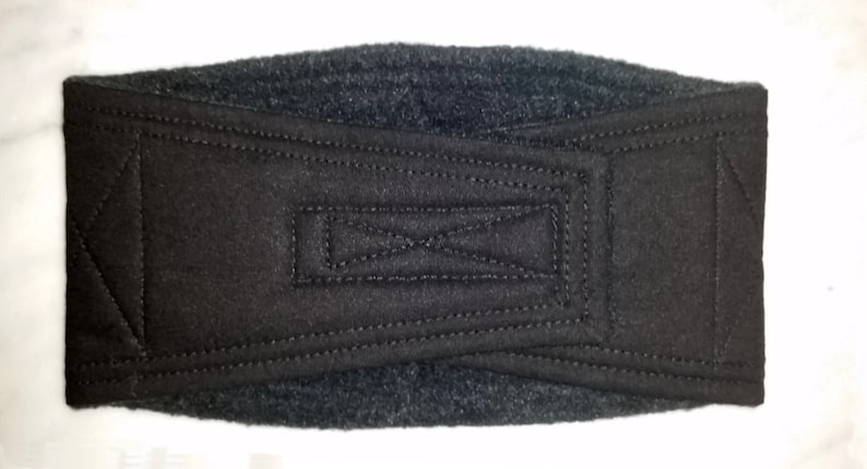 Belly Band Waist 30.00 x Width 7.75 inches Male Dog Wrap Diaper Belt by SewDog 3 Layers Quilted Padded #400 SOLID BLACK