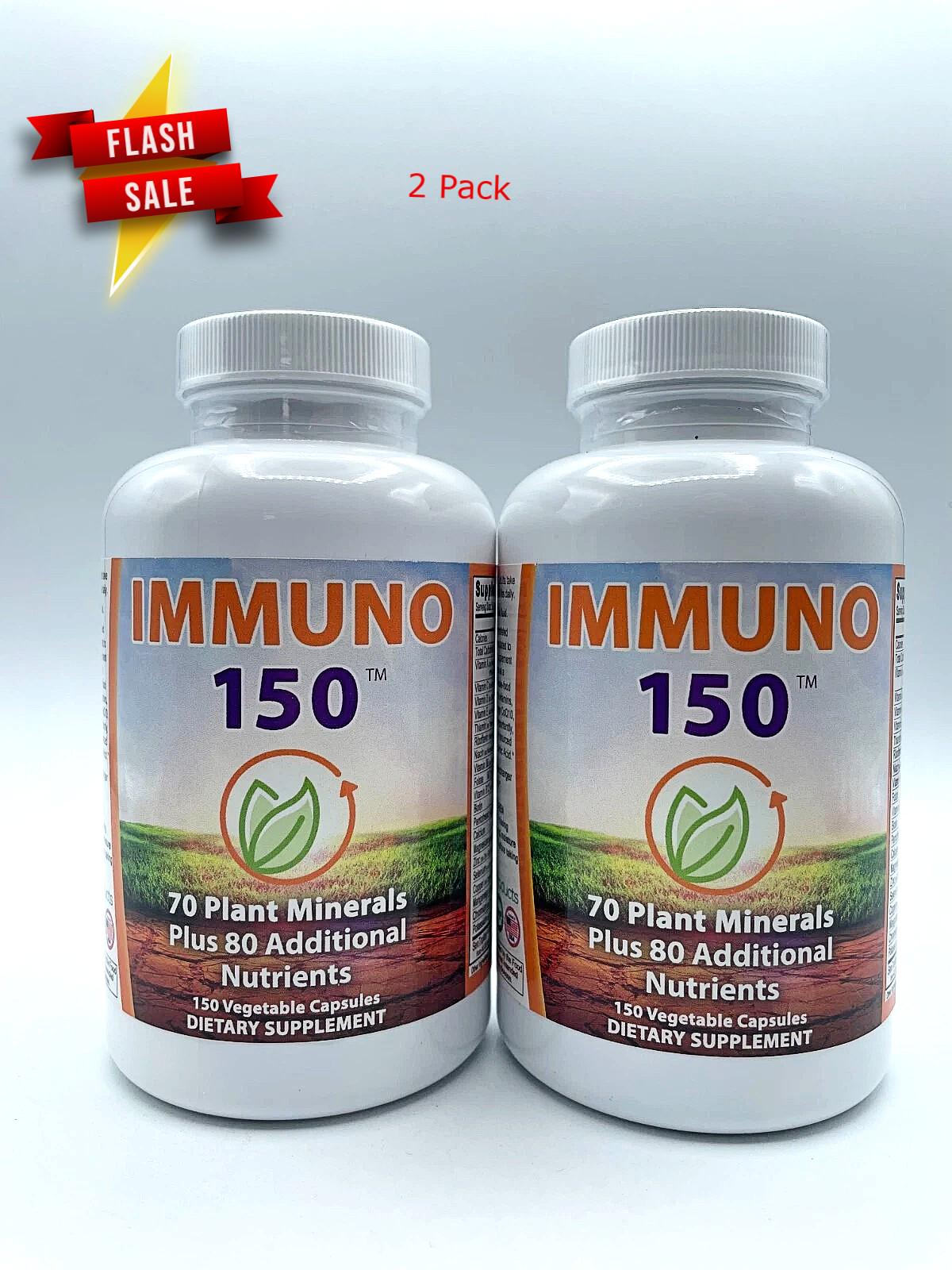 IMMUNO 150 Capsules The Ultimate Multivitamin & Immune Support Supplement Essential Daily Nutrients for Vitality Wellness (2 Pack ) Exp 2027