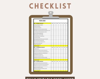 Restaurant & Cafe Checklist | Daily Staff Planner Excel Template (Printable)