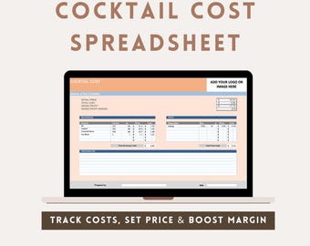 Cocktail Cost Calculator Excel Template | Bar Profit Tool (Digital Download)