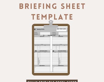 Restaurant Briefing Sheet Template | FOH BOH Shift Planner (Editable Excel Download)