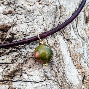 Stone and leather necklaces
