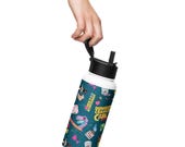 Dungeon Crawler Carl Collage Stainless steel water bottle with a straw lid DCC