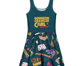 Dungeon Crawler Carl Cotton Skater Dress, Princess Donut, Geeky Dress DCC Fan Apparel