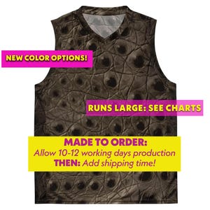 Enchanted Trollskin Sleeveless Shirt of Pummeling Loose fit Basketball Style,  Dungeon Crawler Carl Cosplay