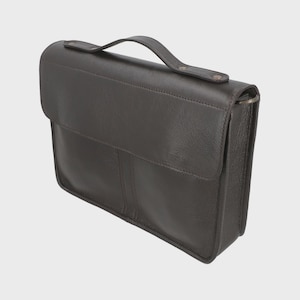 Cartable en cuir fait main | sac messager vintage pour homme et femme | Sac pour ordinateur portable 14" | Sac d'école/de travail compact - Noir