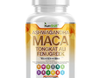 Ashwagandha Maca, Tongkat Ali, Bockshornklee, Panax Ginseng & Ingwer - 60 Kapseln