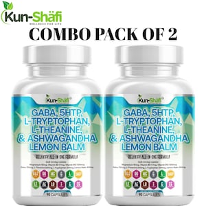 GABA, 5-HTP, Ashwagandha, Magnesium och Citronmeliss – 2-pack – 180 kapslar bild 1