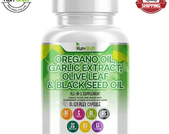 Veganes Oregano Öl Kapseln: Schwarzkümmel, Knoblauch & Olivenblatt - 60 Stück