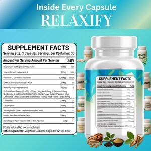 GABA, 5-HTP, Ashwagandha, Magnesium och Citronmeliss – 2-pack – 180 kapslar bild 6