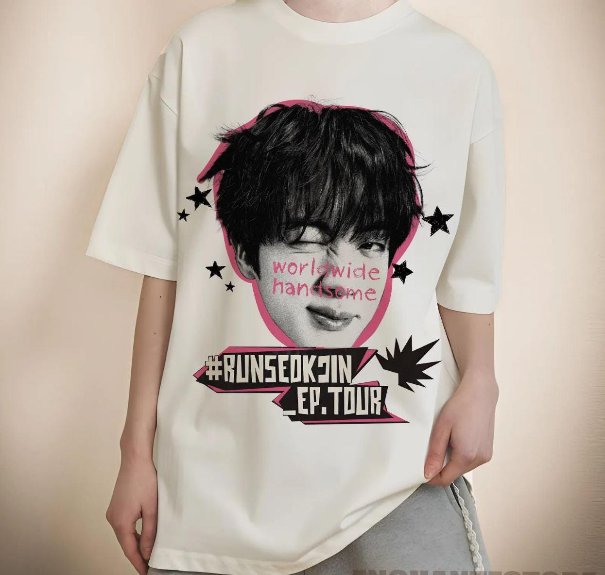 BTS ジン WORLDWIDE HANDSOME Tシャツ Lサイズ Worldwide Handsome BTS Jin T Shirt - mpcteehouse.com
