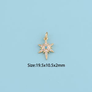 18K Gold Filled polar star Pendant,Dainty Celestial Jewelry,CZ polar star Charm Necklace,,Suitable For Jewelry Accessories