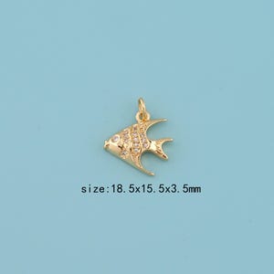 18K Gold Filled Fish Pendant,Fish Pendant,Fish charm,Gift for Her,Valentine&#39;s Day Gift,DIY Jewelry Supplies