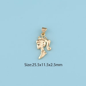 18K Gold Filled Queen Pendant,Queen Necklace,Queen Charms, Earrings Jewelry Making