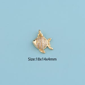 18K Gold Filled fish Pendant,fish Charm,Gifts for Mom, Holiday Gifts, DIY Jewelry Supplies